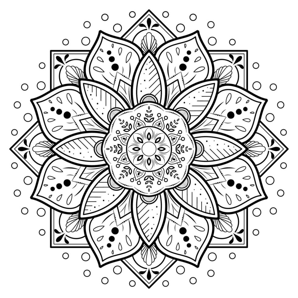 Mandala floral pattern, Vintage decorative elements vector
