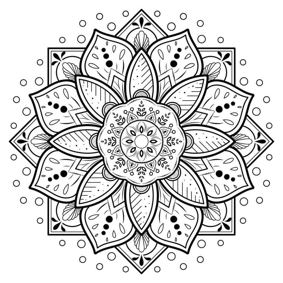 Mandala floral pattern, Vintage decorative elements vector