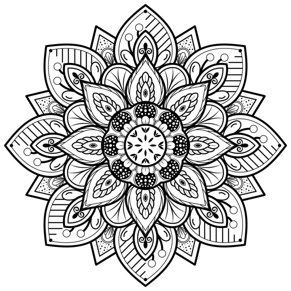 patrón floral mandala, elementos decorativos vintage vector
