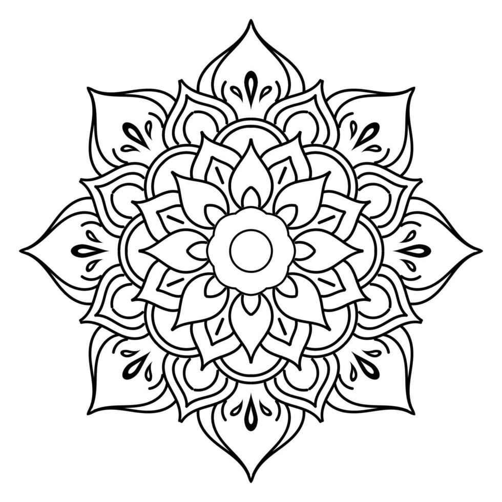 Black and white mandala floral pattern, Vintage decorative elements, Mandala background vector
