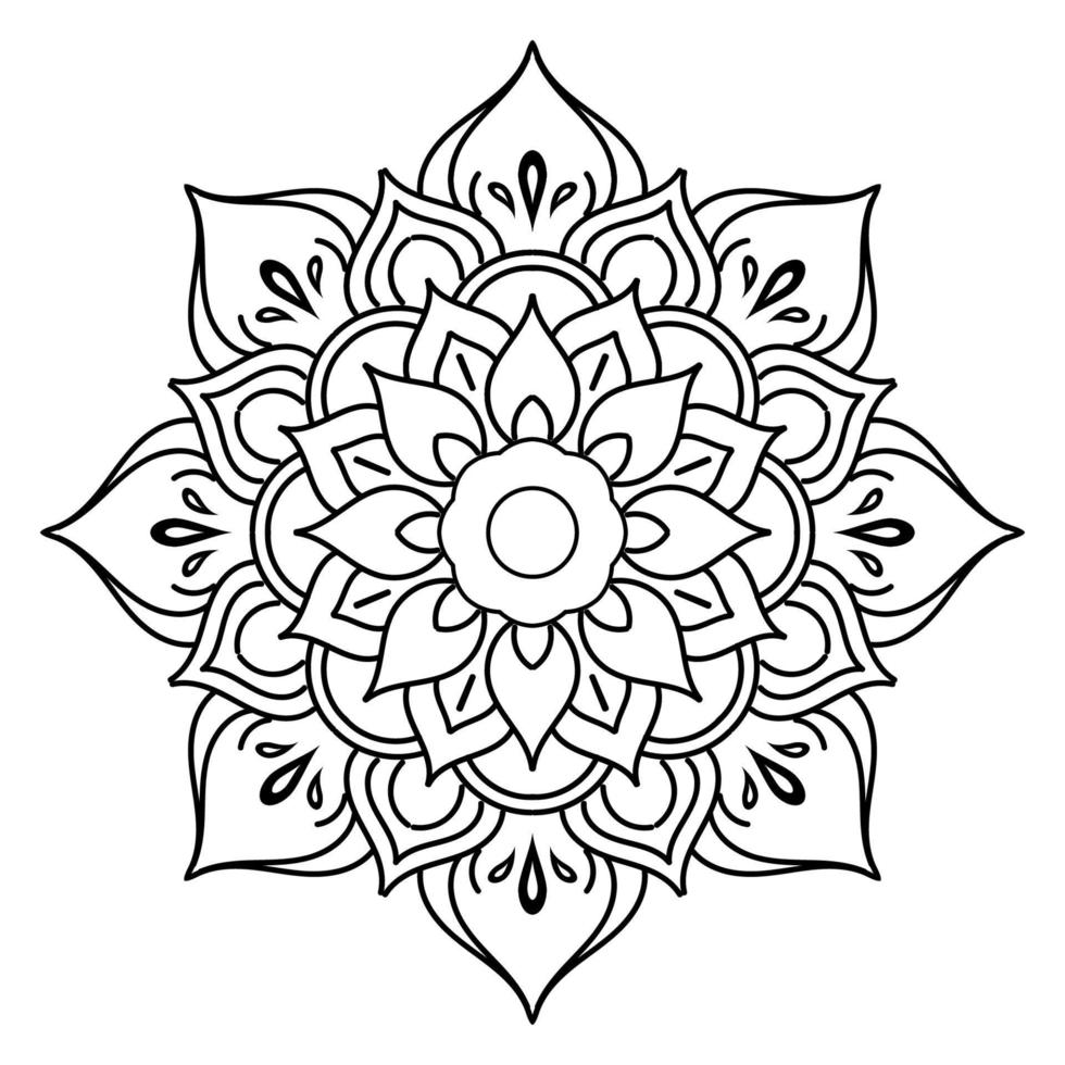 motivos florales de mandala en blanco y negro, elementos decorativos antiguos, fondo de mandala vector