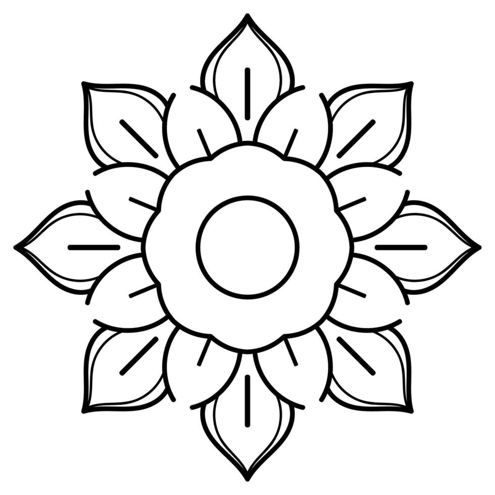 Black and white mandala floral pattern, Vintage decorative elements, Mandala background vector