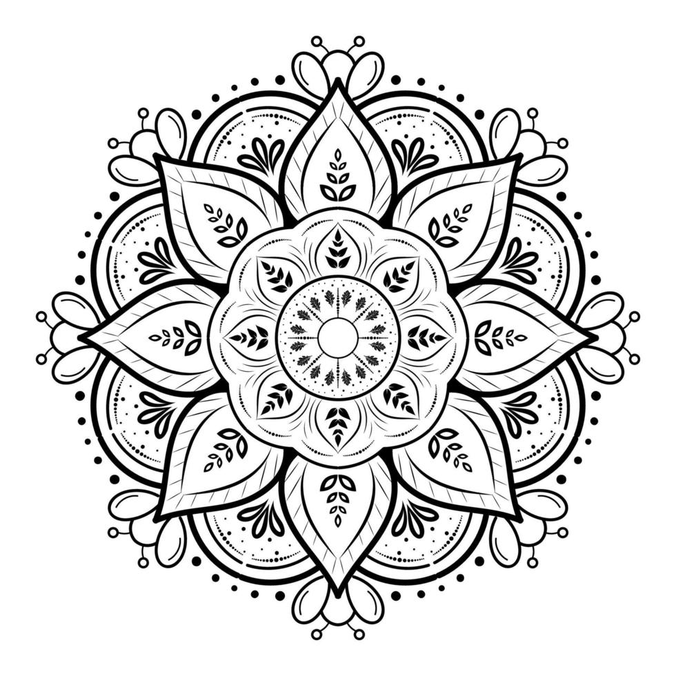 Mandala floral pattern, Vintage decorative elements vector