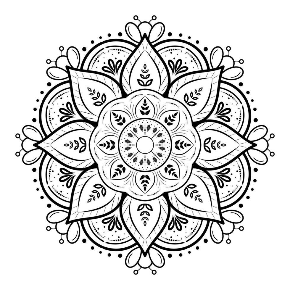 patrón floral mandala, elementos decorativos vintage vector