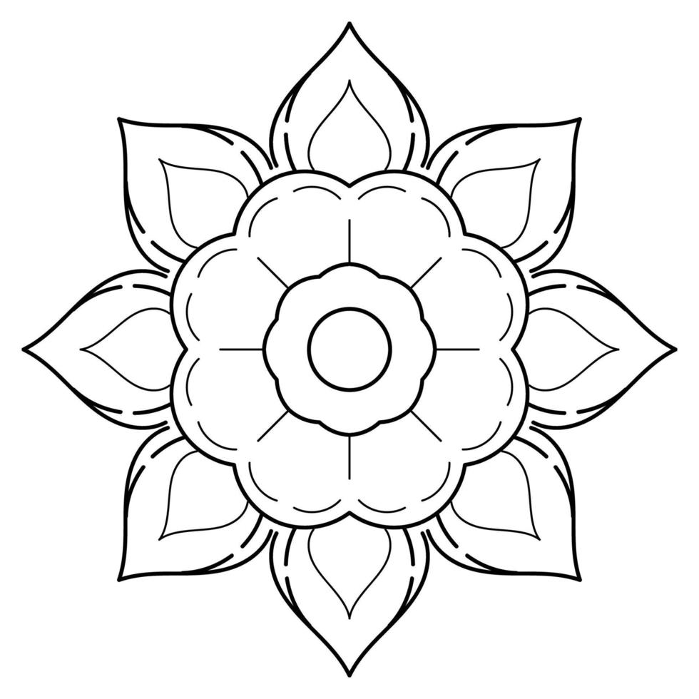 Black and white mandala floral pattern, Vintage decorative elements, Mandala background vector