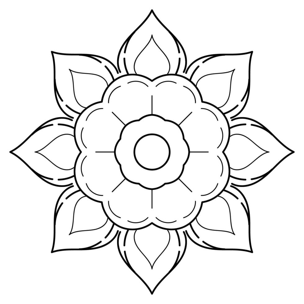 motivos florales de mandala en blanco y negro, elementos decorativos antiguos, fondo de mandala vector