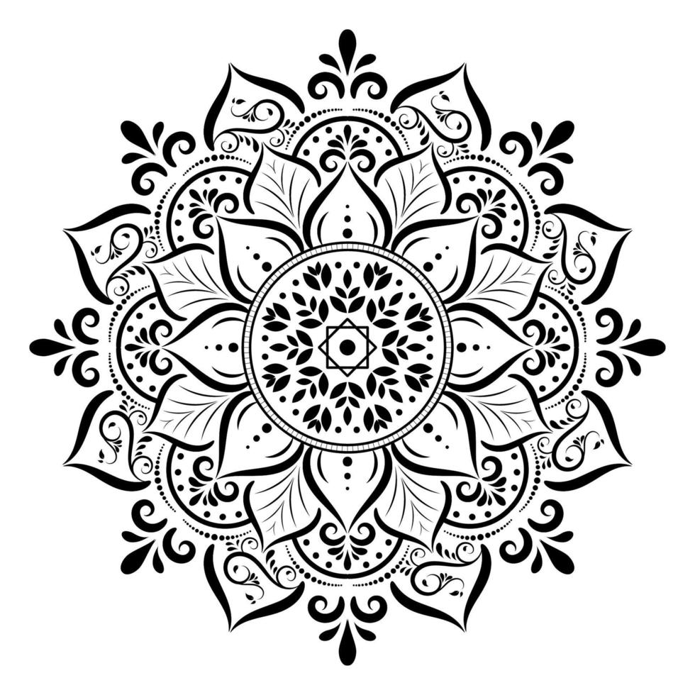 Mandala pattern design with hand drawn, Vector mandala Oriental pattern, Unique design with petal flower. Concept relax and meditation use for page logo book