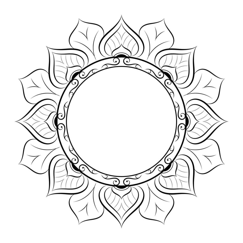 Black and white mandala floral pattern, Vintage decorative elements, Mandala background vector