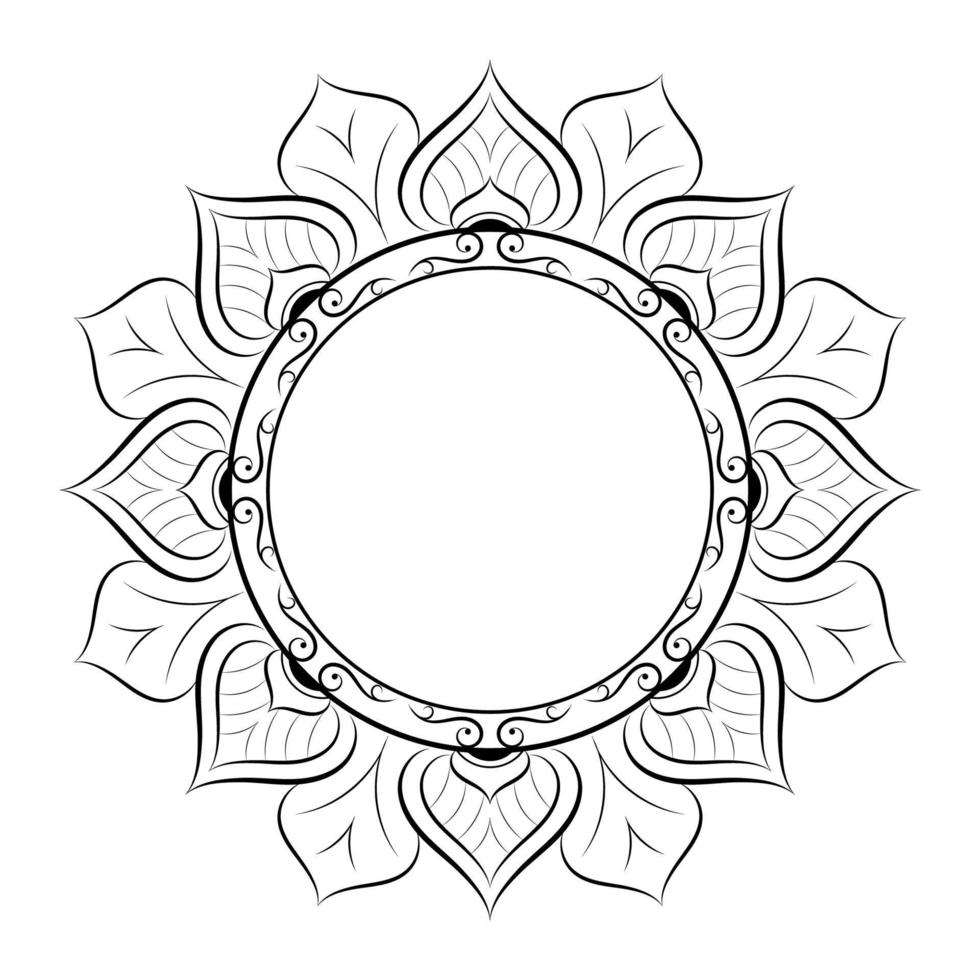 motivos florales de mandala en blanco y negro, elementos decorativos antiguos, fondo de mandala vector