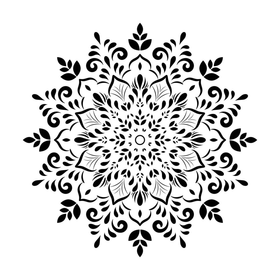 diseño de patrón de mandala con dibujado a mano, patrón oriental de mandala de vector, diseño único con flor de pétalo. concepto de relajación y uso de meditación para el libro de logotipo de página vector