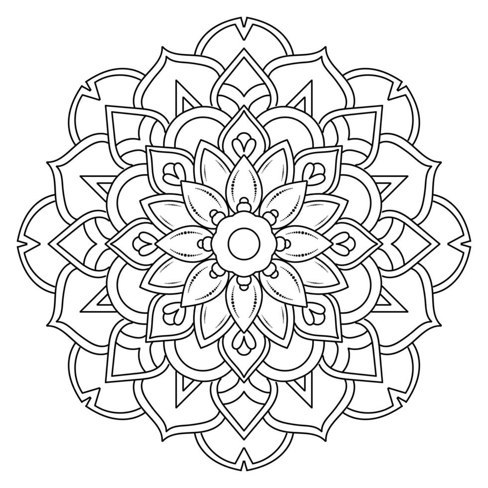Black and white mandala floral pattern, Vintage decorative elements, Mandala background vector