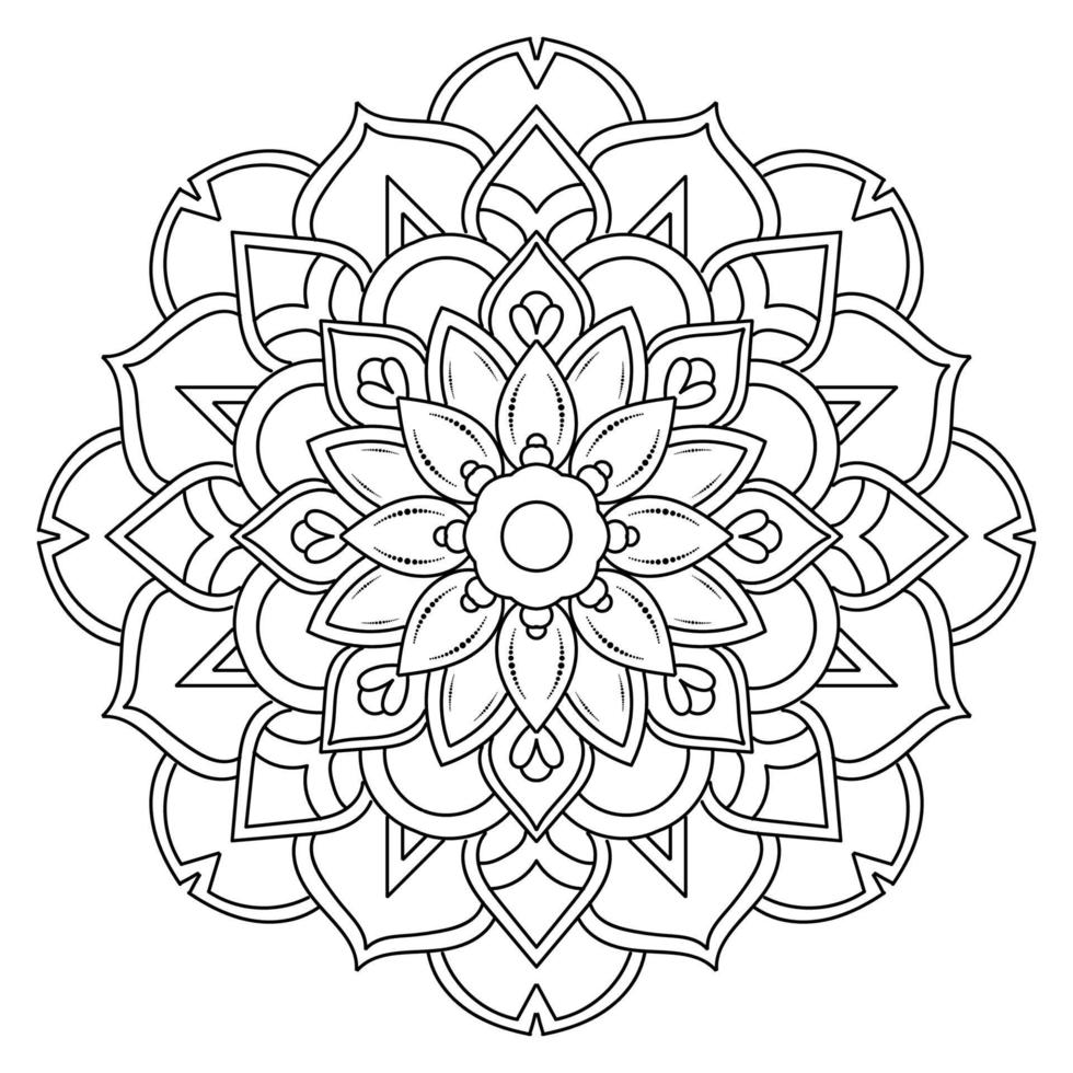 Black and white mandala floral pattern, Vintage decorative elements, Mandala background vector