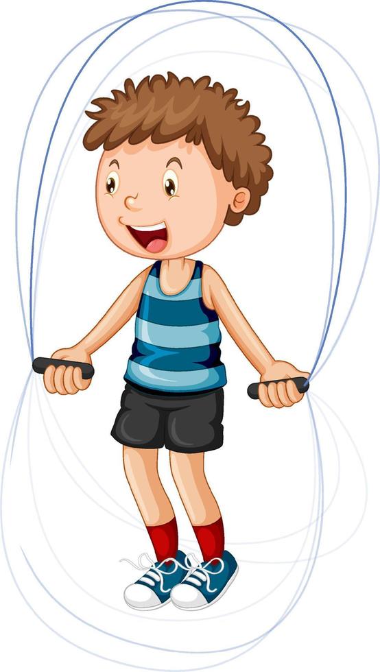 Cartoon girl jumping rope vector