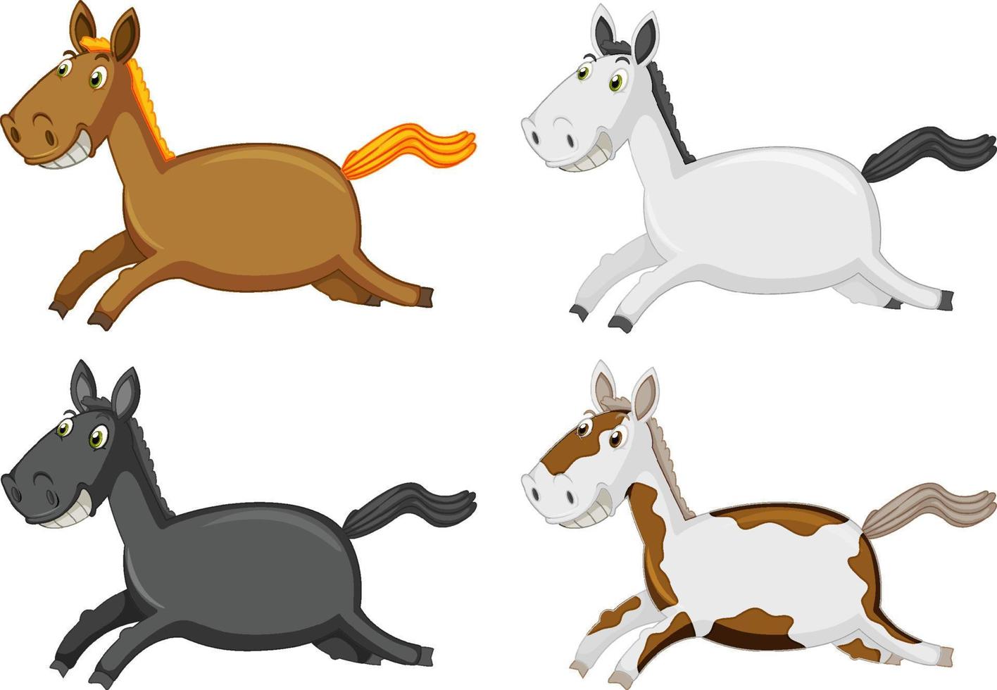 Running horse cartoon on white background vector