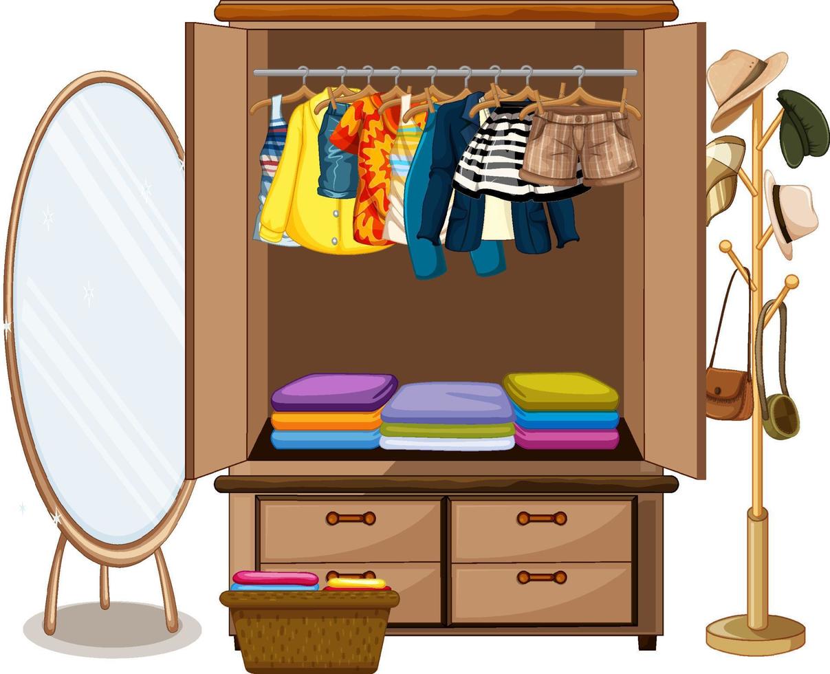 Different clothes hanging on the bars vector