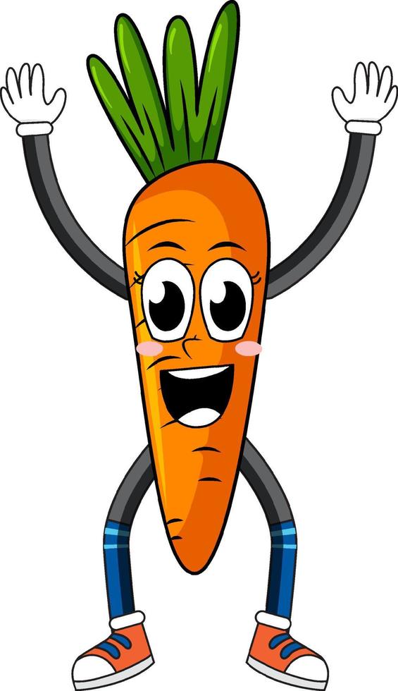 Carrot with arms and legs vector