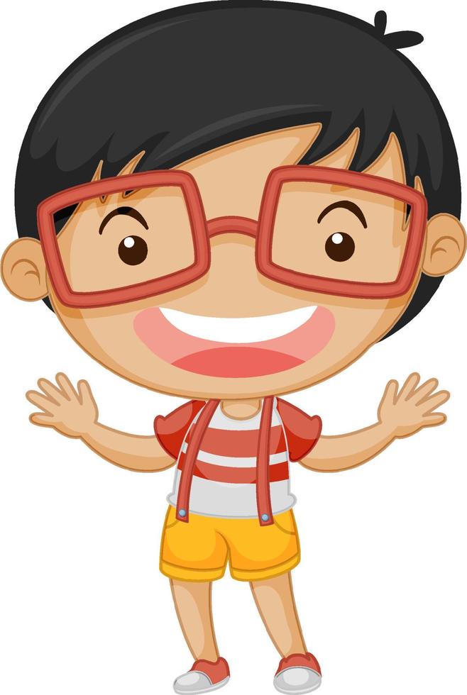 Cute boy cartoon character on white background vector