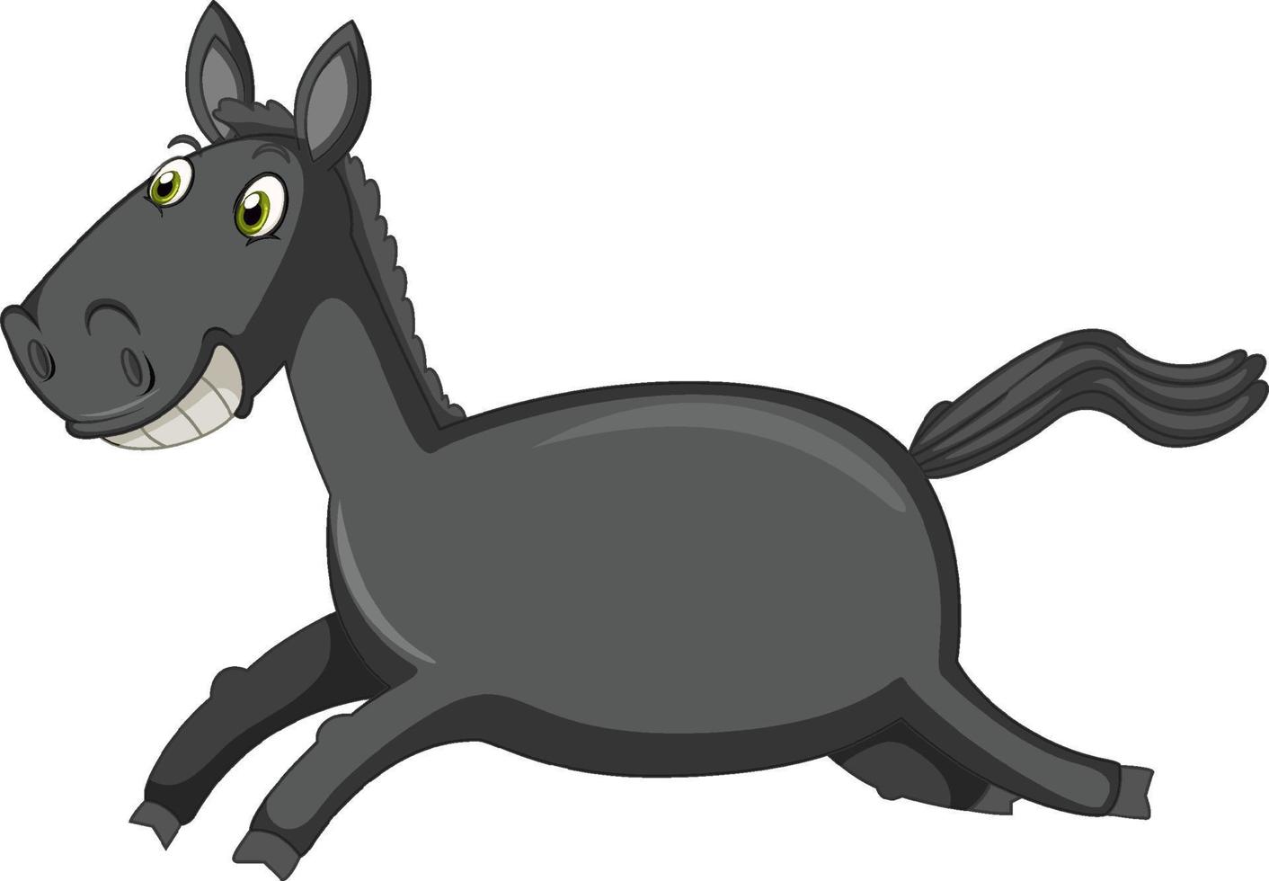 Running horse cartoon on white background vector