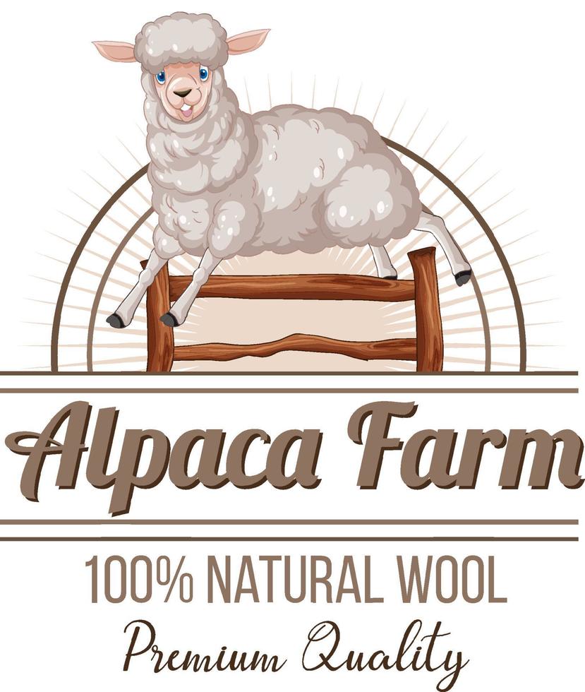 Alpaca farm logo for wool products vector
