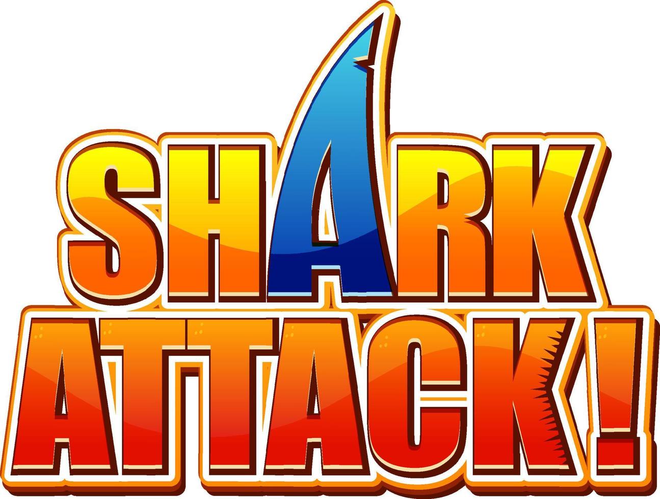 Shark Attack typography design vector