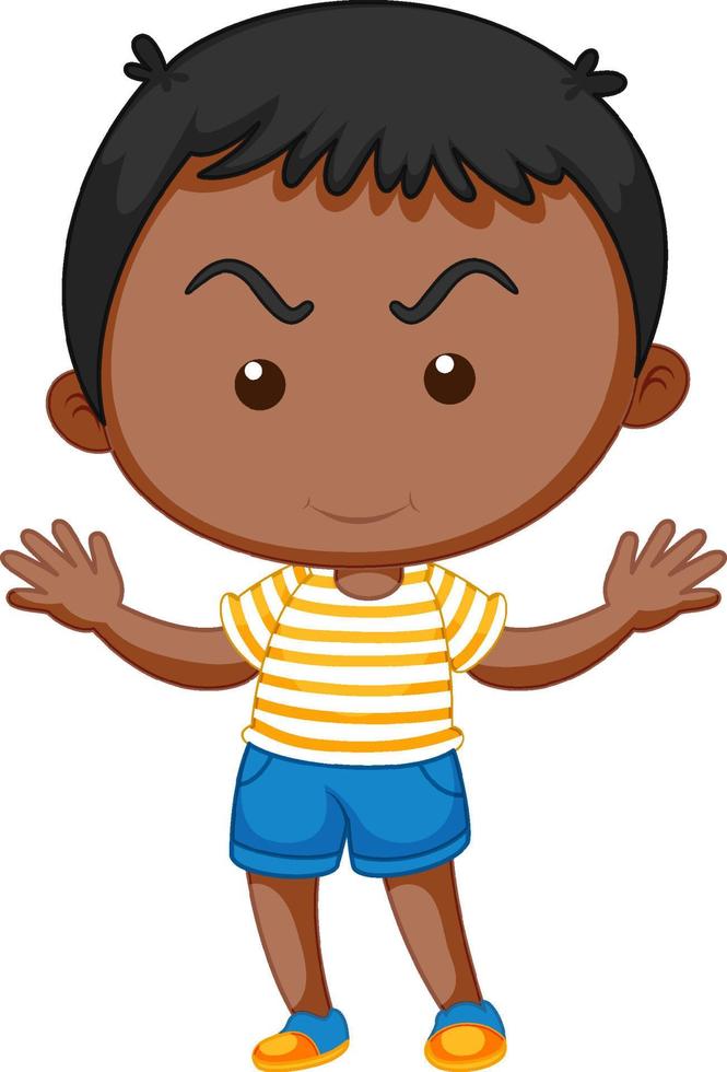 Cute boy cartoon character on white background vector