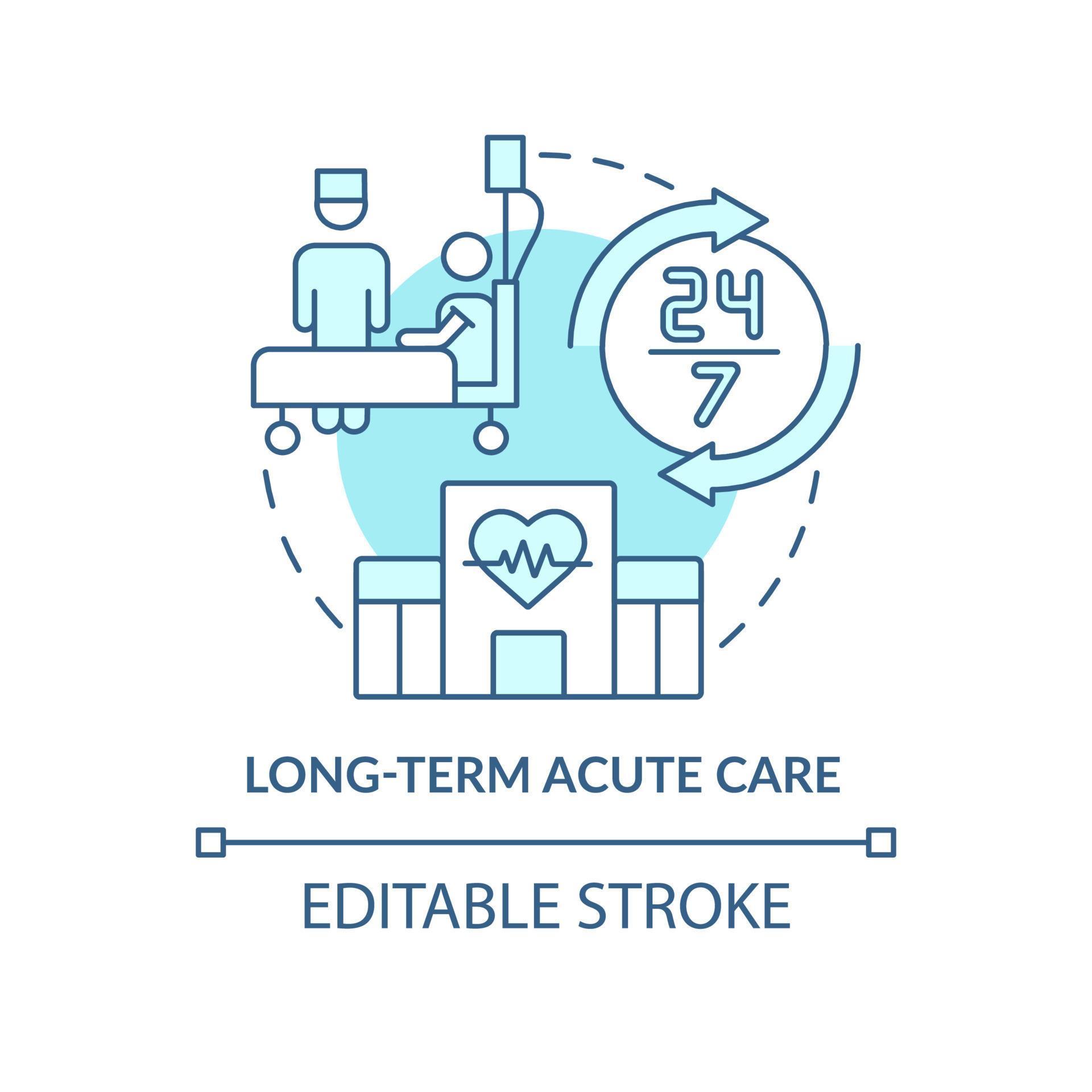 Longterm acute care turquoise concept icon. Hospital treatment. Medical service abstract idea