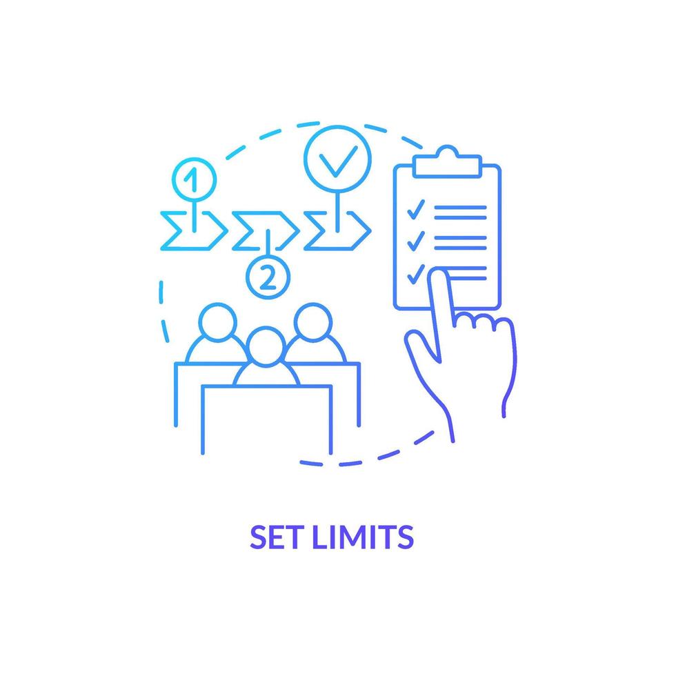 Set limits blue gradient concept icon. Class discipline. Tips for teacher. Conduct disorder abstract idea thin line illustration. Isolated outline drawing. vector