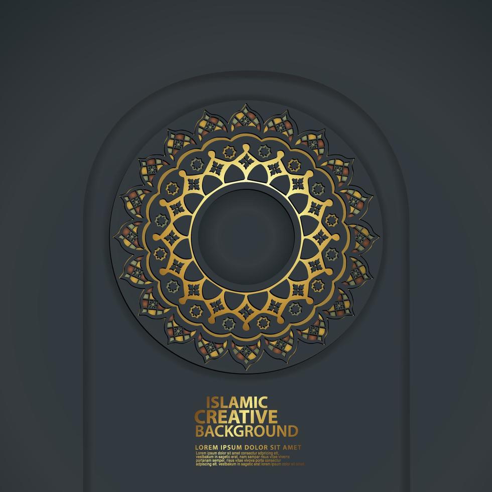 Abstract backgrounds with realistic Islamic ornamental colorful detail of mosaic for greeting card template. vector