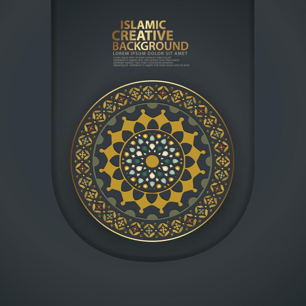 Abstract backgrounds with realistic Islamic ornamental colorful detail of mosaic for greeting card template. vector