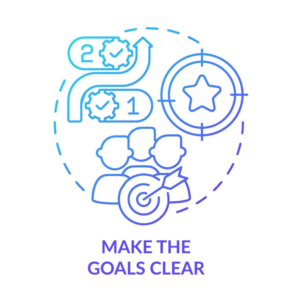 Make goals clear blue gradient concept icon. Improving employee motivation abstract idea thin line illustration. Professional development. Isolated outline drawing. vector