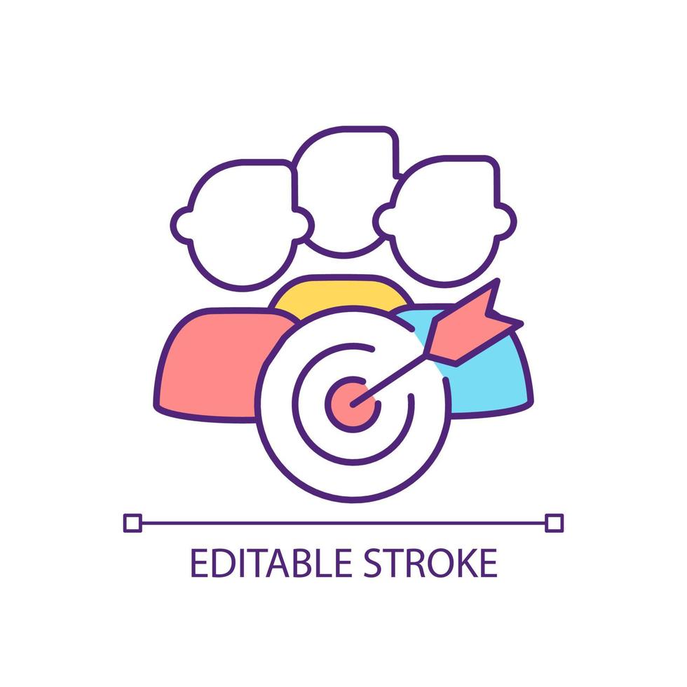 Achieving goals together RGB color icon. Make progress with colleagues. Employee development and performance. Isolated vector illustration. Simple filled line drawing. Editable stroke.