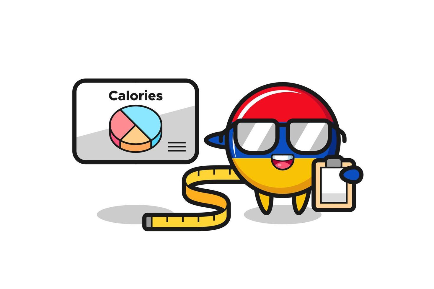 Illustration of armenia flag mascot as a dietitian vector