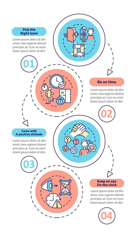 Escape room winning methods vertical infographic template. Data visualization with 4 steps. Process timeline info chart. Workflow layout with line icons. vector