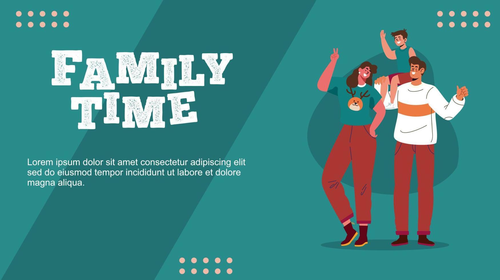 happy family illustration banner design vector