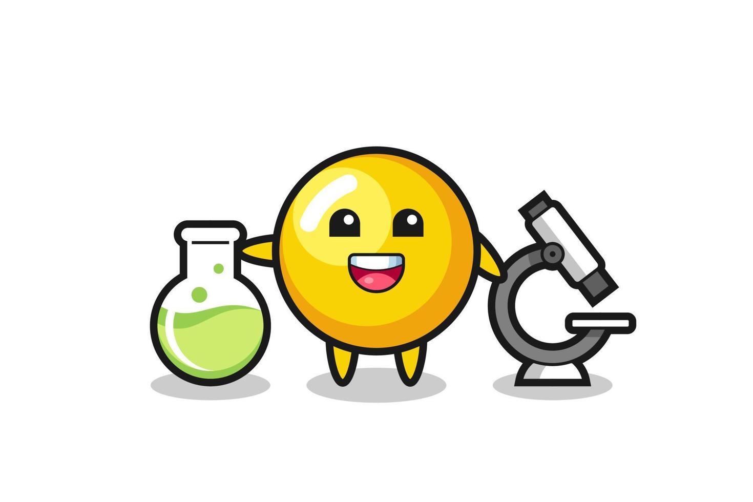 Mascot character of egg yolk as a scientist vector
