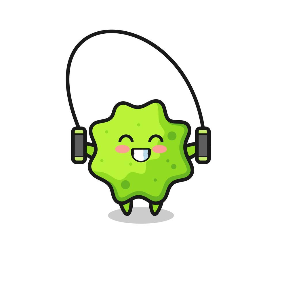 splat character cartoon with skipping rope vector