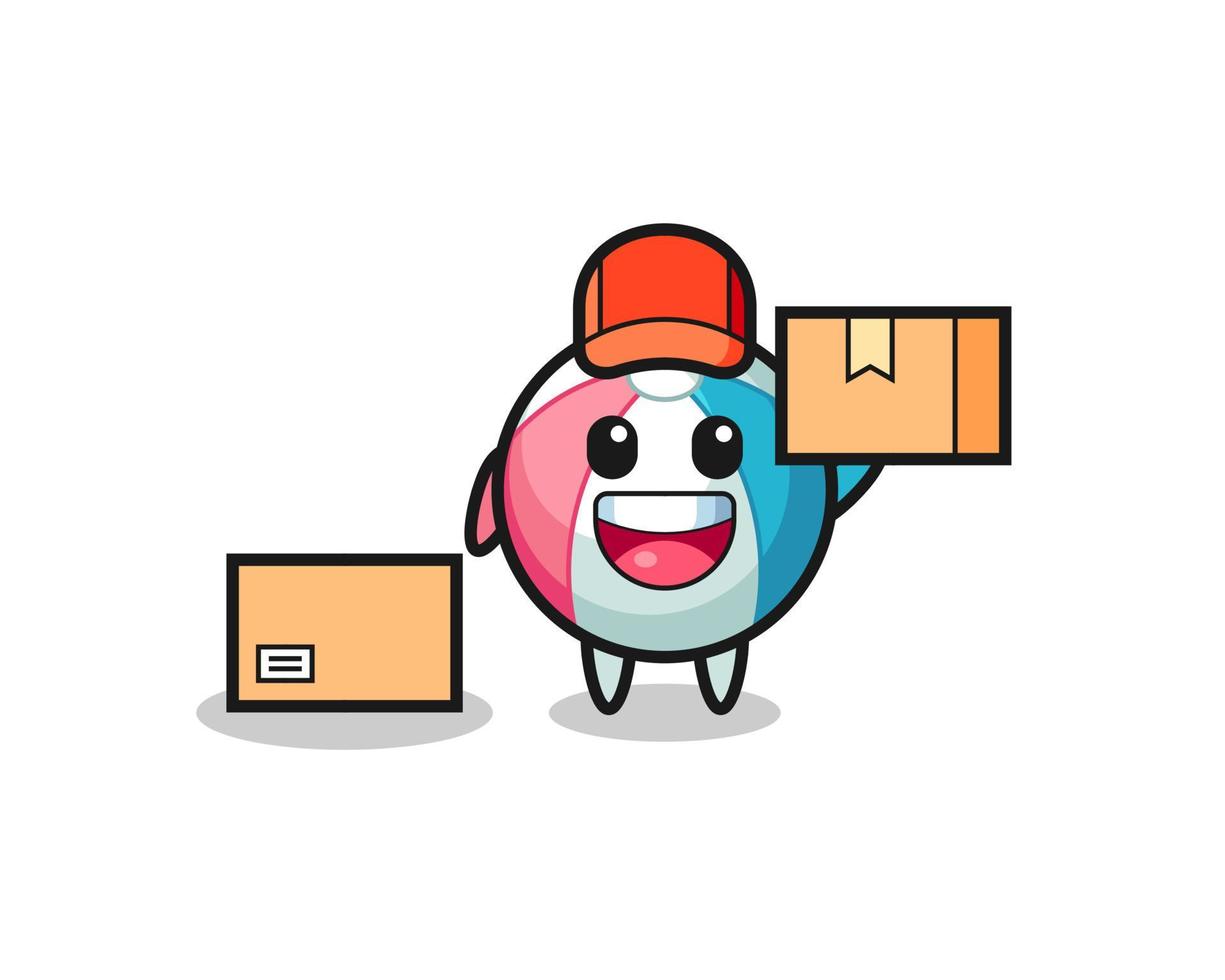 Mascot Illustration of beach ball as a courier vector