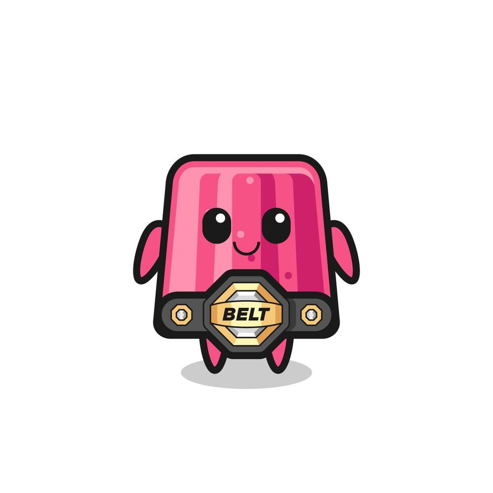 the MMA fighter jelly mascot with a belt vector