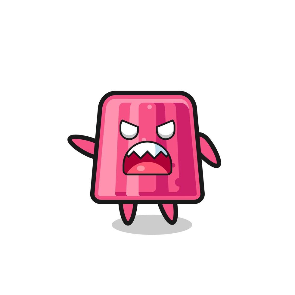 cute jelly cartoon in a very angry pose vector