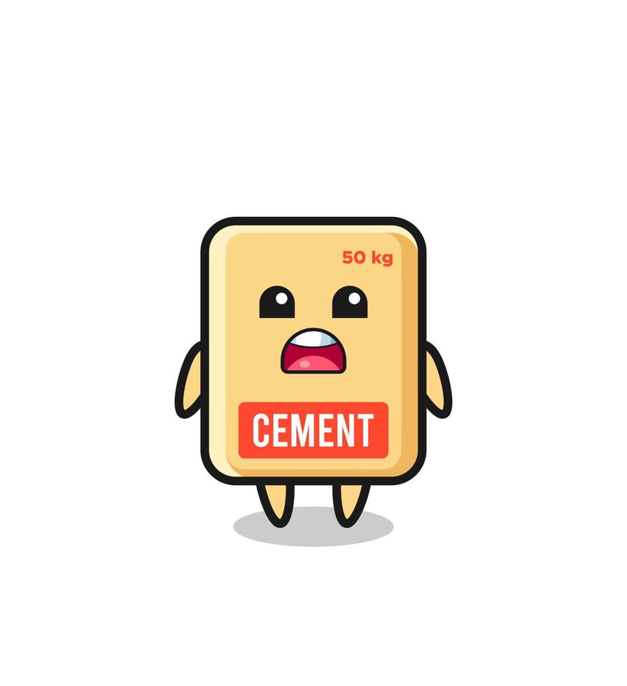 cement sack illustration with apologizing expression, saying I am sorry vector