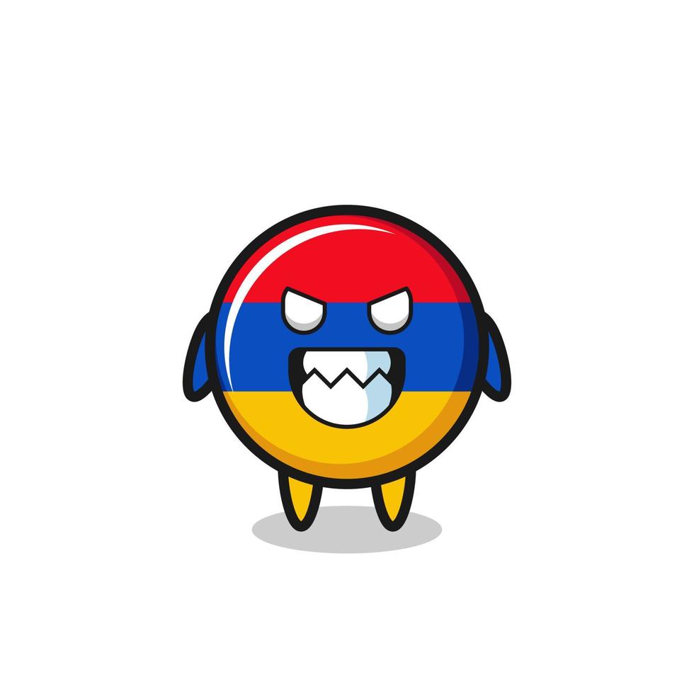evil expression of the armenia flag cute mascot character vector