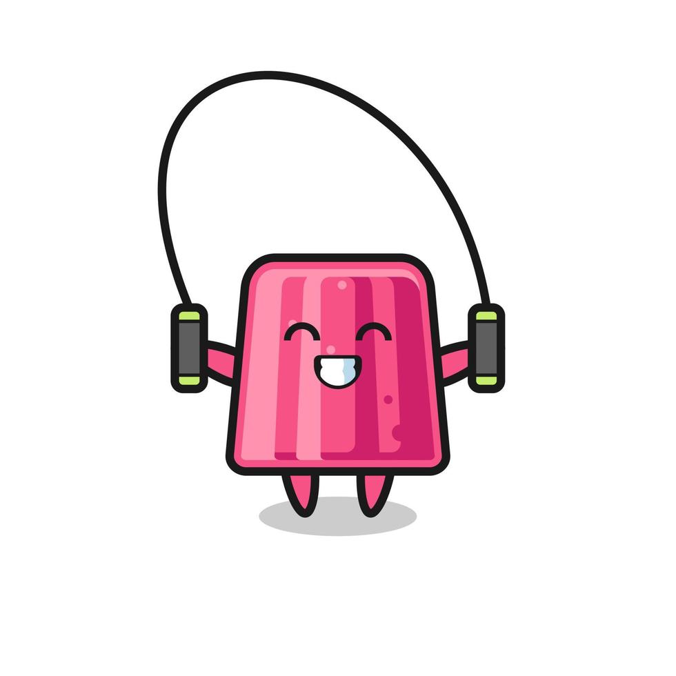 jelly character cartoon with skipping rope vector