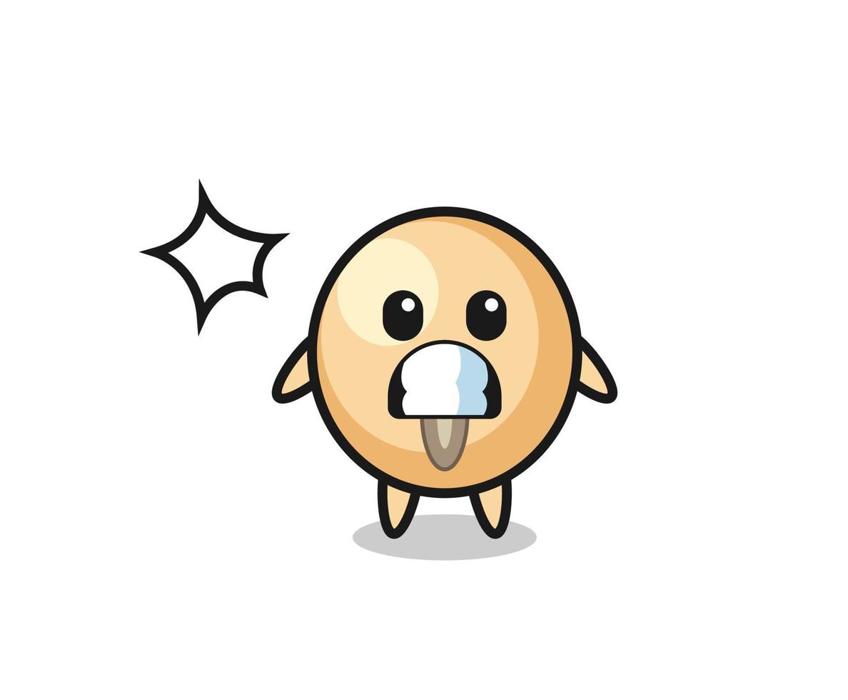 soy bean character cartoon with shocked gesture vector
