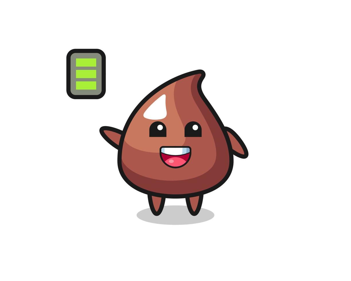 choco chip mascot character with energetic gesture vector