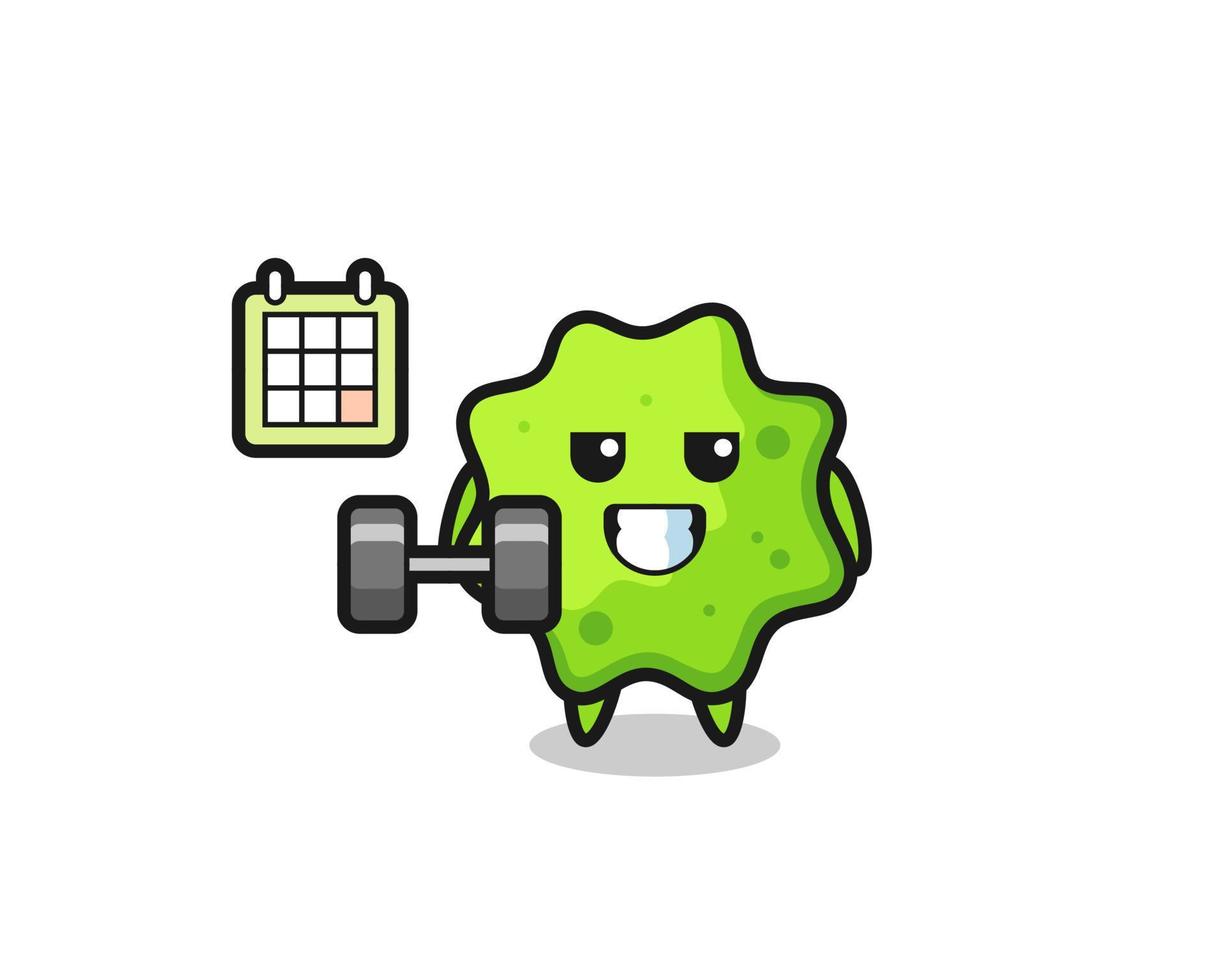 splat mascot cartoon doing fitness with dumbbell vector