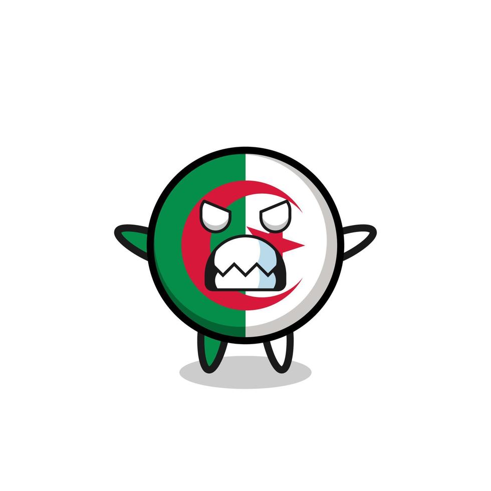 wrathful expression of the algeria flag mascot character vector