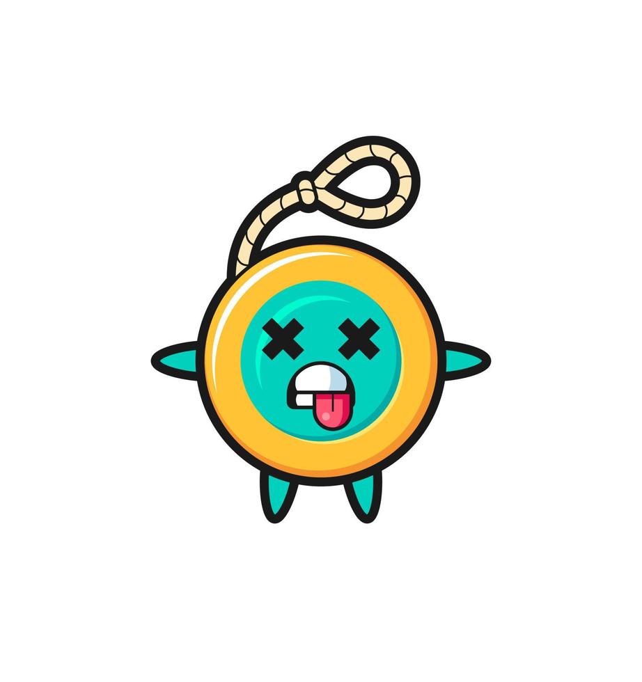 character of the cute yoyo with dead pose vector