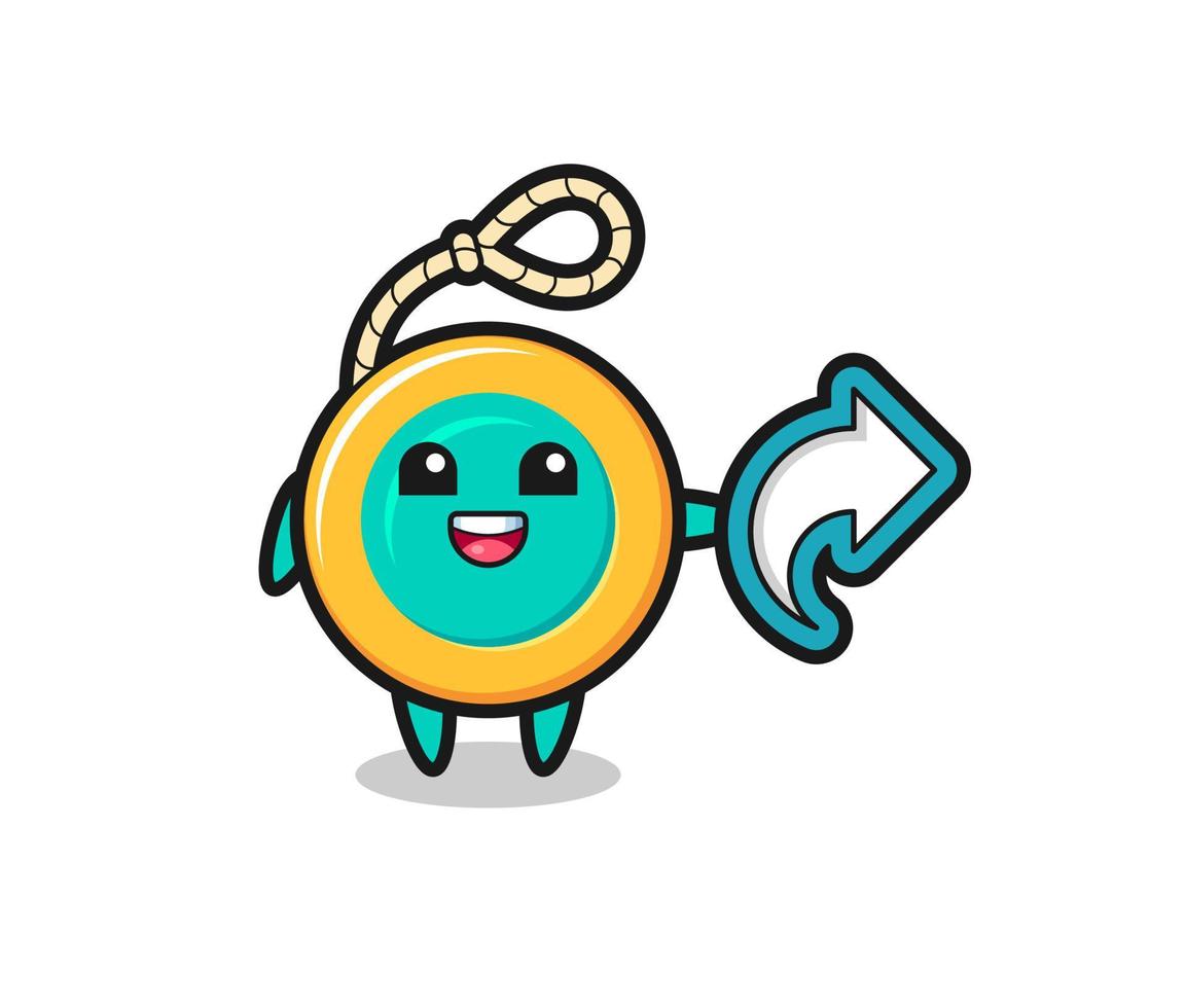 cute yoyo hold social media share symbol vector
