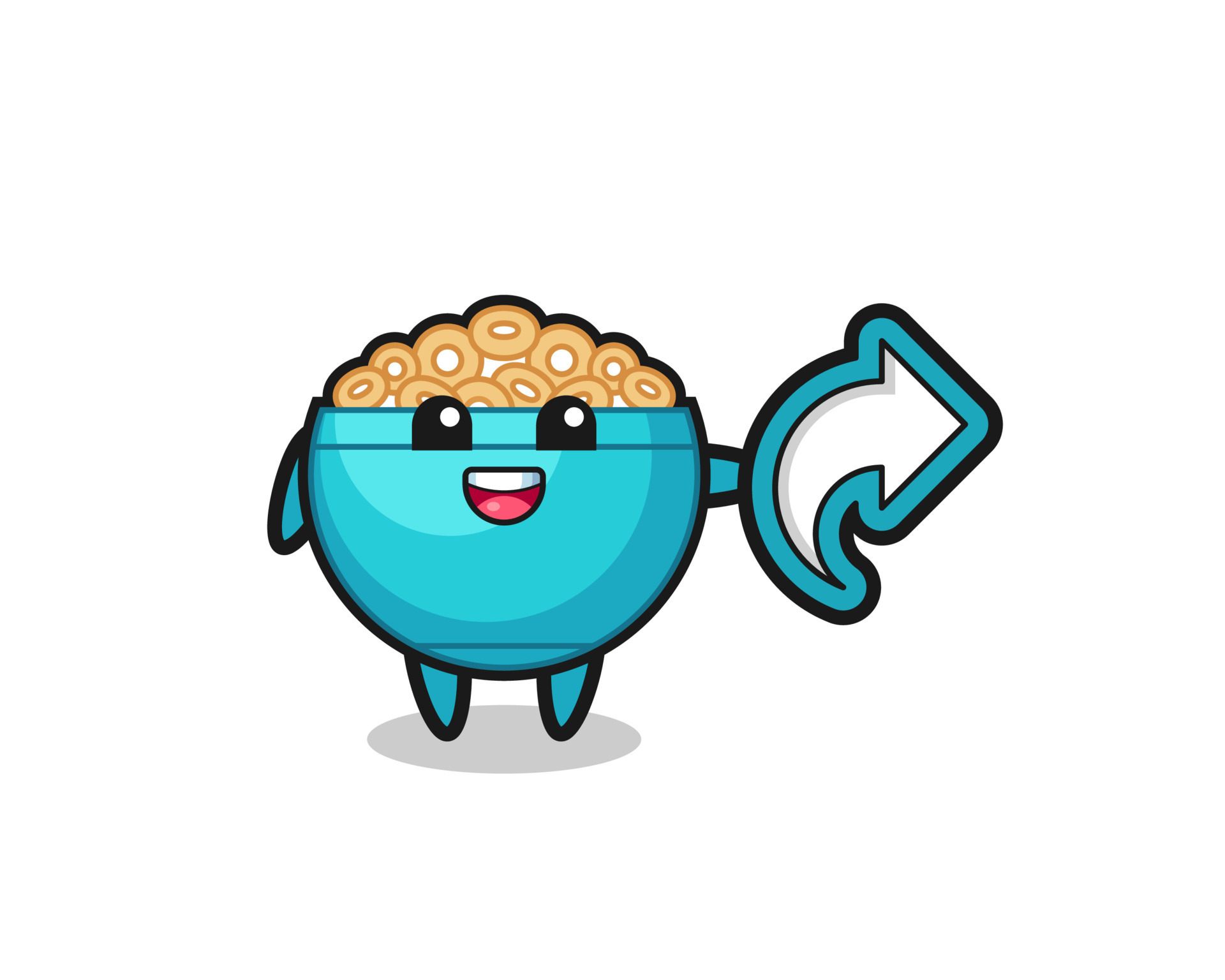 cute cereal bowl hold social media share symbol 7776840 Vector Art at