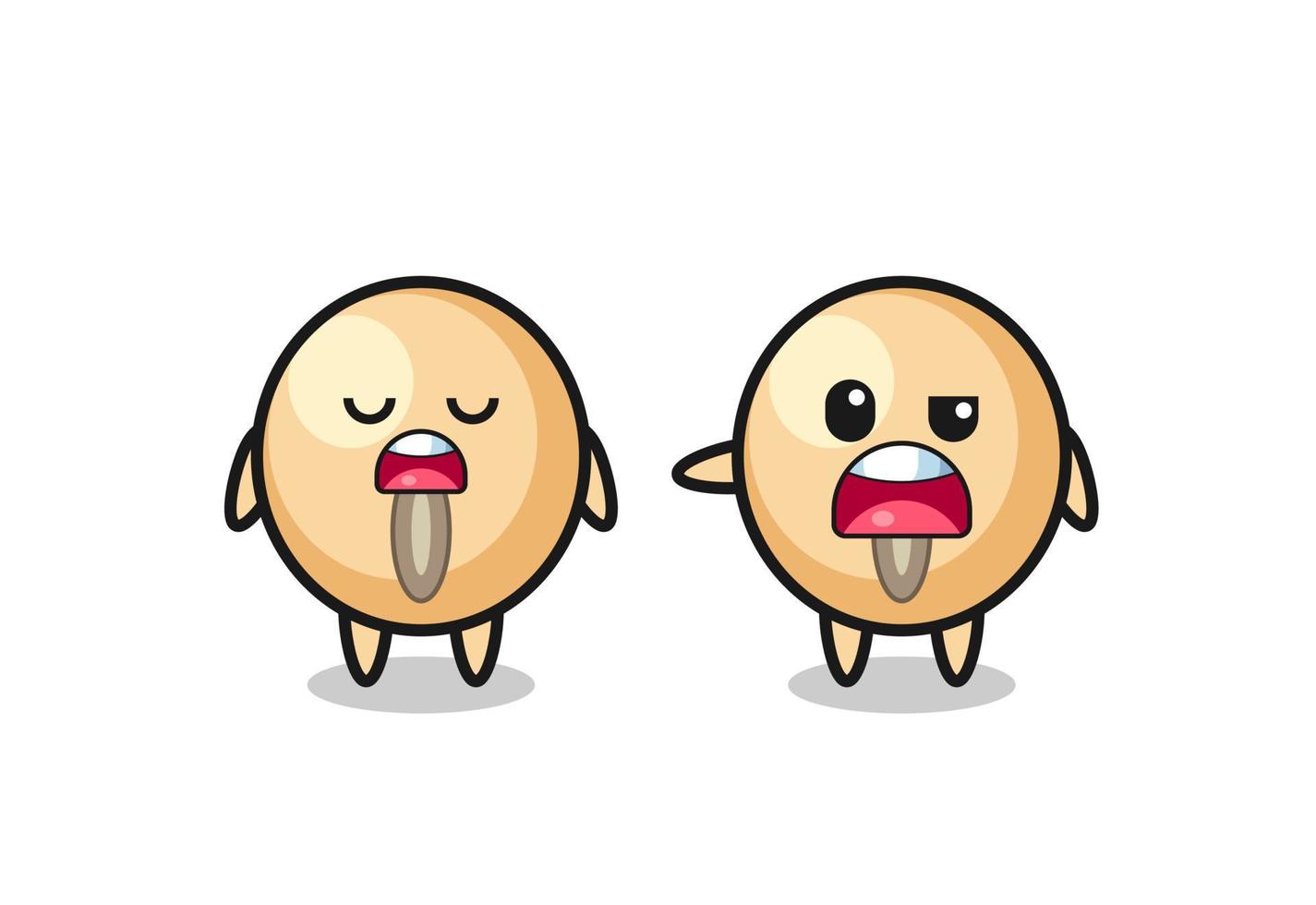 illustration of the argue between two cute soy bean characters vector